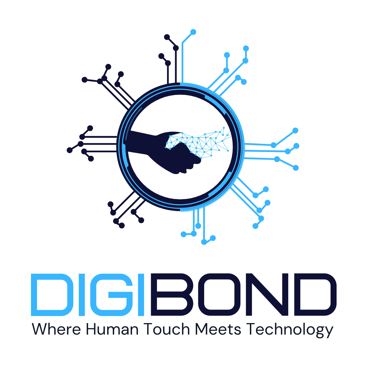 A handshake mark that splits human trust from digital mesh — Digital Services & Tech case study
