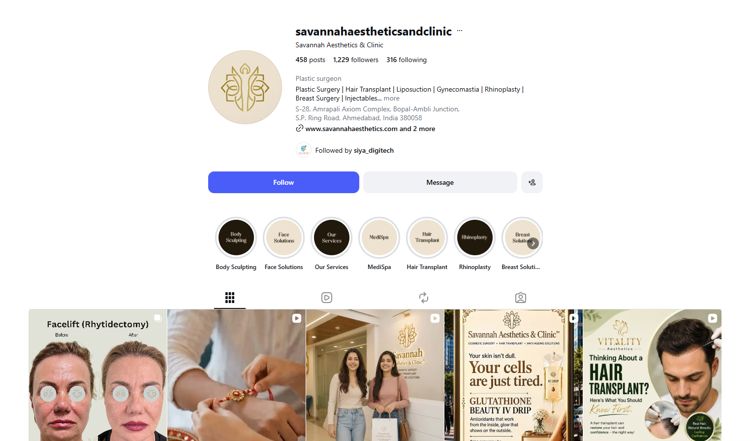 A Clinic Instagram Built for Consultations, Not Just Likes — Cosmetic Surgery case study