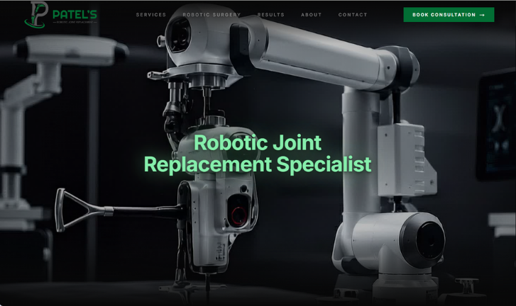 A Robotic Joint Replacement Website That Leads With Technology — Orthopaedic Surgery case study