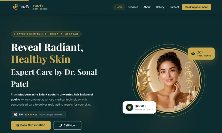 A Clinic Website Built to Book Consultations on the First Scroll — Dermatology case study