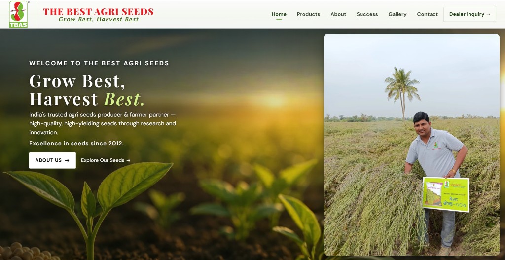 An Agri Seed Website With Dealer Inquiry Built Right In — Seed Production case study